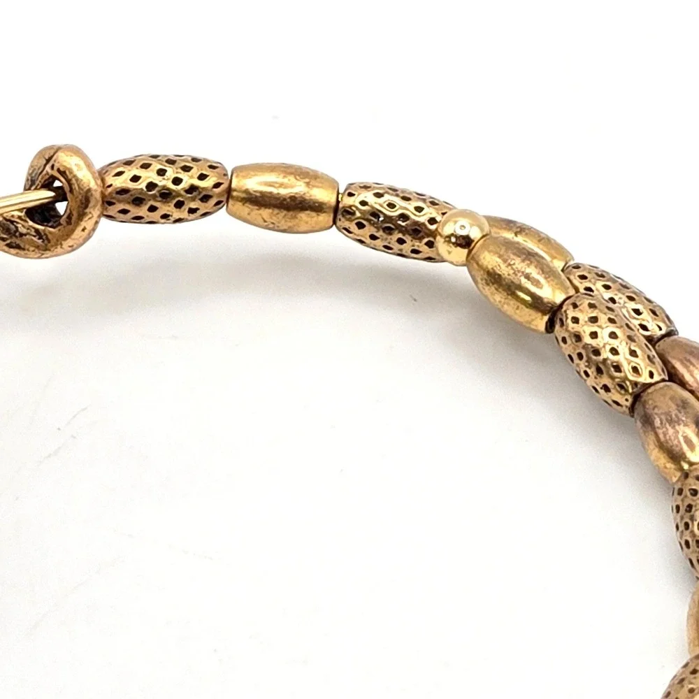 Alex and Ani Vintage Sixty-Six Heart Beaded Rafaelian Gold Wrap‎ Bangle Bracelet